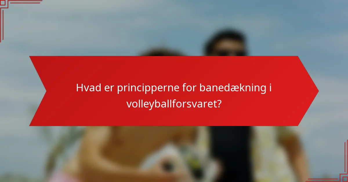 Hvad er principperne for banedækning i volleyballforsvaret?