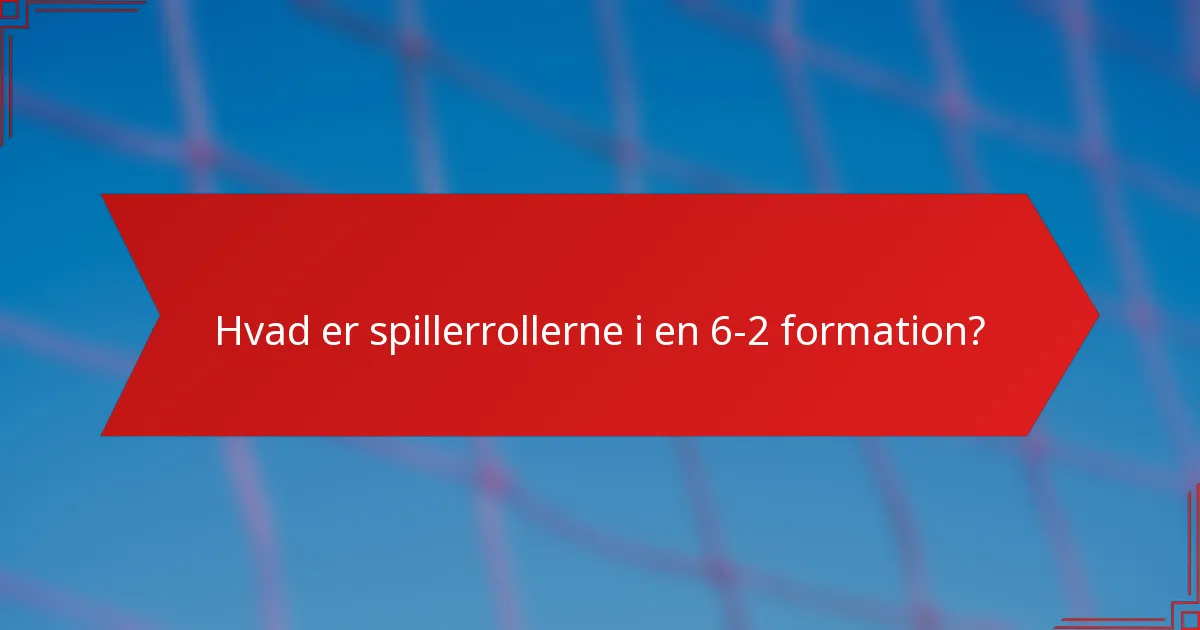 Hvad er spillerrollerne i en 6-2 formation?
